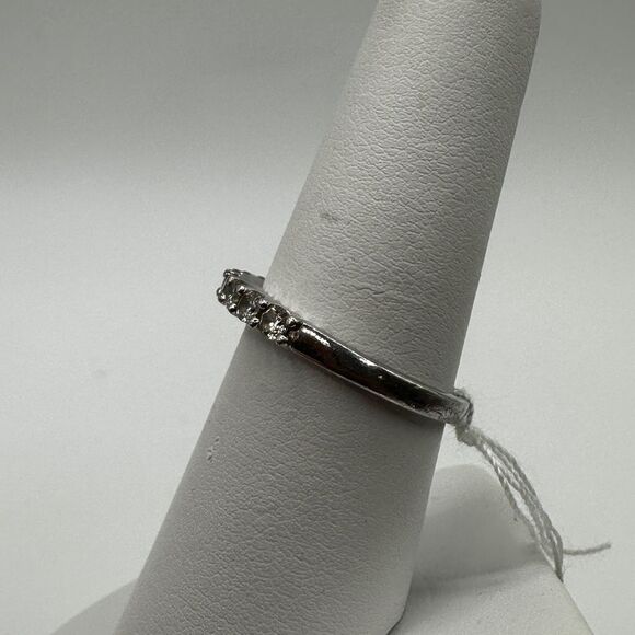 SALE! Beautiful, simple CZ diamond band in stamped sterling silver! - Picture 5 of 10